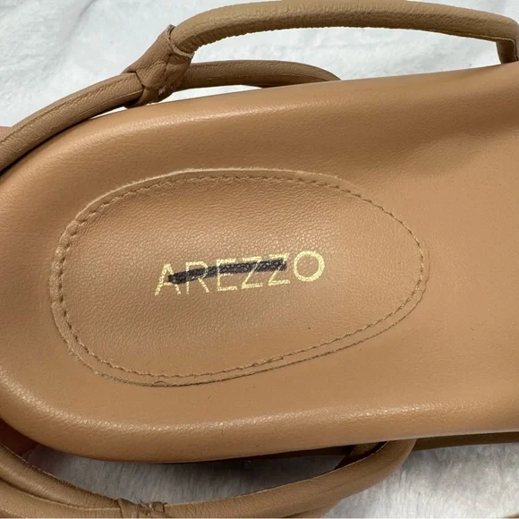 Arezzo Womens Camila Flatform Leather Ankle Strap Sandal in True Sand Size 7B - Picture 12 of 14